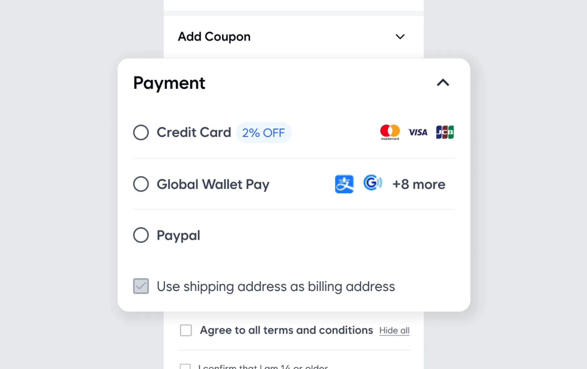 Step 4 – Payment screen